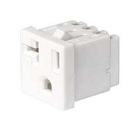 Schurter 3-147-610 Connectors NEMA line Outlet 5-20R, Snap-in Mounting, Front Side, IDC Terminals, Along Pin Axis, White