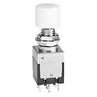 NKK Switches EB2061-CB Light Touch Switches DPDT ON(ON) 3A .394 WHITE CAP