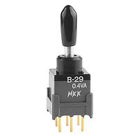 NKK Switches B29AP-GA Process Sealed Subminiature Antistatic Toggles ON-OFF-(ON) .394 BAT STRT PC .4VA