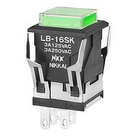 NKK Switches LB16SKW01-5F-JF Pushbutton Switches SPDT ON-ON GRN