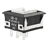NKK Switches UB15KKW016B Pushbutton Switches SQ ON(ON) WHITE LED SOLDER LUG BODY ONLY