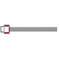 ERNI - TE Connectivity ECR19L003 Rectangular Cable Assemblies 4Pos. SPXRed Housing 26AWG Cable Assembl