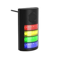 Banner Engineering TLF100PDLGGRRAQP Daylight Visible Flush Mount Tower Light TLF100 Pro with Pro Editor; Daylight Visible; 4 Lighted Segments with Audible; Black Housing; 24 V dc; Environ. Rating: IP65; IP69K; Colors: Green, Green, Red, Red; 150 mm (6 in) 8-pin M12 PVC Pigtail QD