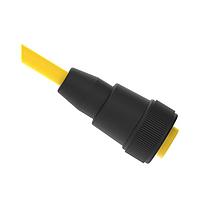 Banner Engineering MAQDC-5100C Sensor Cables / Actuator Cables Cordset: Single Ended 7/8 in; 5-pin Straight Female Connector with Shield; 30.48 m (99.97 ft) Yellow PVC Jacket; Nickel-Plated Brass Coupling Nut