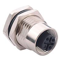 NorComp 860-003-213R001 Connectors IP67 Female M12 Panel Mount 3 Position Straight Dip Solder