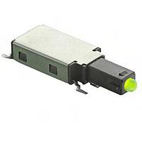 E-Switch LP37OACGY Standard Switches Pushbutton, SPDT, On-(On), Surface Mount, Right Angle, Black, LED, Yellow