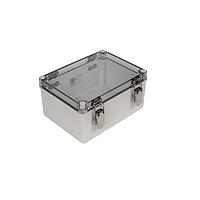 Bud Industries PTH-22498-C Electrical Enclosures PC+10% Fiberglass Box, Self-Locking Latch and Clear Cover (7.9 X 5.9 X 3.9 In)