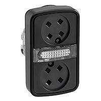 SCHNEIDER ZB4BW7A97 Switch Actuators BLK BEZEL ILLUM FLSH 2 BTTN PILOT W/O CAP