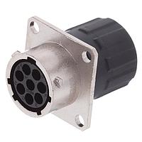 Amphenol SINE Systems RT00128SNHEC03R Connectors Receptacle, Square Flange, 8 Position, Female, Shell Size 12, Silicone Seal, and End Cap with Reduced Diameter Individual Wire Sealing, Range 14-24 AWG