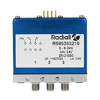 Radiall R595447220 Coaxial Switches SPDT terminated Platinum SMA 20GHz Latching Indicators 15Vdc TTL Pins terminals
