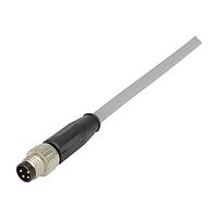 HARTING 21348000481030 Sensor Cables / Actuator Cables M8 A-code Single Ended Overmolded Cable Assembly, 4pin, straight male, PVC Gray, 3.0m
