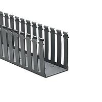 HellermannTyton 181-34003 Slotted Wall Wiring Duct Slotted Wall Wiring Duct, 3" x 4", Non-Adhesive, PVC, Gray, 30ft/Box