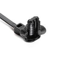 HellermannTyton 157-00249 Cable Tie Mounts 1-Pc Cable Tie/Fir Tree Mount with Disc, 8.5"L, 0.6  6.75 mm, PA66HIRHSUV, Black, 1000/pkg