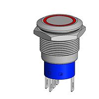 Dailywell MPB19-A0F10R-324-JQ Pushbutton Switches SPDT OFF-(ON) RED LED