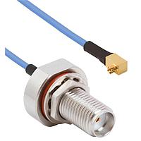 Amphenol SV Microwave FRSMPS-047-FBSMA-060 RF Cable Assemblies SMPS R/A F  SMA BKHD F 6"Cable