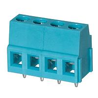 Same Sky (formerly CUI Devices) TB007-508-04BE Fixed Terminal Blocks Terminal block, screw type, 5.08 , horizontal, 4 poles, CUI Blue, slotted screw, PCB mount