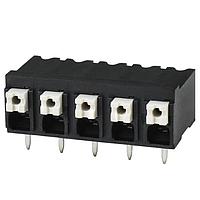 Same Sky (formerly CUI Devices) TBLH10-500-05BK Fixed Terminal Blocks Terminal block, screwless, High Temp, 5.00, Horizontal, 5, Black w Gray Button