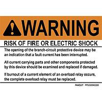 Panduit PPS0305W2200 Safety Sign Adhesive Sign, Polyester, Short Circuit