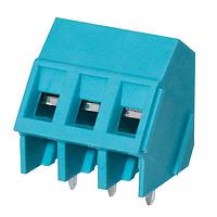 Same Sky (formerly CUI Devices) TB008A-508-03BE Fixed Terminal Blocks Terminal block, screw type, 5.08 , 45, 3 poles, CUI Blue, slotted screw, PCB mount
