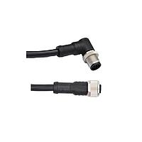 Amphenol LTW M12A08FL-12AMR-SD003 Sensor Cables / Actuator Cables M12 Circular Metric Connector, A Code, Metal, 2A, 08 pins, Female Connector, Female Contact, Straight-to-Right Angle, Screw Thread, Overmolded Double Ended, Length 3000mm, IP68 / IP69K