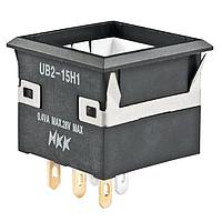 NKK Switches UB215KKG015C Pushbutton Switches SPDT ON(ON) RED LED SOLDER LUG BODY ONLY