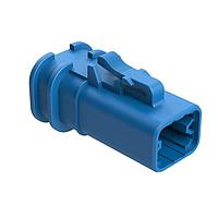 Amphenol SINE Systems ATP06-4S-OMRDBLU Connectors 4 Position Plug, Socket, Overmold Compatible, Reduced Diameter Rear Seal, Blue