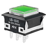 NKK Switches UB16KKW015F-JF Pushbutton Switches SPDT ON-ON GREEN