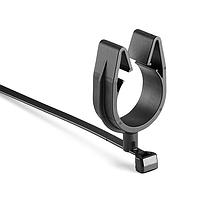 HellermannTyton 156-02260 Standard Cable Ties MOC Clip, 26 mm Transverse, Assembled to T50SVC Swivel Tie, PA66HIRHSUV, Black, 1000/ctn