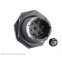 Eaton Souriau-Sunbank UTGX714D7P32 Receptacles Jam nut receptacle & hold down clips,without backshell, with 7 male PCB contacts, IP68/69K in unmated conditions