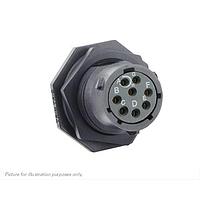 Eaton Souriau-Sunbank UTSX712D8SX32 Receptacles Jam nut receptacle & hold down clips,without backshell, with 8 female PCB contacts, IP68/69K in unmated conditions, keying X