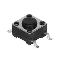 Same Sky (formerly CUI Devices) TS04-66-50-BK-260-SMT Tactile Switch 6 x 6 mm, 5 mm Act Height, 260 gf, Black, Surface Mount, SPST,