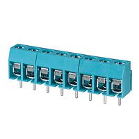 Same Sky (formerly CUI Devices) TB003-500-P08BE Fixed Terminal Blocks Terminal block, screw type, 5.00 , horizontal, 8 poles, CUI Blue, Philip's head screw, PCB mount