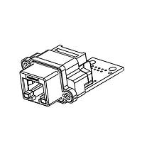 Amphenol Commercial Products MRJR6C8001 Modular Rugged RJ45, Gen 2, with Ferrite, Right Angle on PCB with standard RJ45 on the other side of PCB
