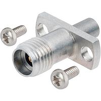 Amphenol SV Microwave 1116-6096 RF Adapters - Between Series 2.4mm Female to SMPM Male, SB, Flange Mount Adapter, 2 Hole, with Screws