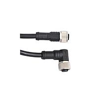 Amphenol LTW MSDP04FL-SDPFR-SB001 Sensor Cables / Actuator Cables M12 Circular Metric Connector, D Code, Plastic, 4A, 04 pins, Female Connector, Female Contact, Straight-to-Right Angle, Screw Thread, Overmolded Double Ended, Length 1000mm, IP68 / IP69K