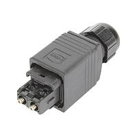 HARTING 09352410421 Heavy Duty Power Connectors Han PushPull SCRJ Fiber Optic, Plastic - hood side, fast termination, w/ SC POF contacts