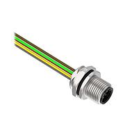 Banner Engineering BR-M12M8F9-0.5 Sensor Cables / Actuator Cables Receptacle 8-pin Male; 8x24 PVC 0.5 m Length; Front Mount PG9 w/ Locknut