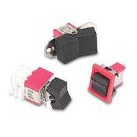 Carling Technologies 1M1-SP2-R2/3-3VS3QE Miniature Mini Rocker Switch SP,ON NONE (ON), Red