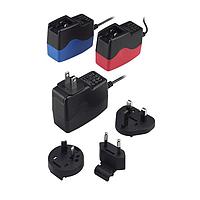 Cincon TRE15RD090-02G02-Level-VI Interchangeable Plugs Switching Adapter, Level VI, Wallmount, 15 Watt, 90-264VAC Input, 9VDC Output, 1.4A, 5.5x2.5x12mm Right Angle, DC Cable 1220mm, UL1571 with OVP