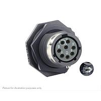 Eaton Souriau-Sunbank UTGX712D8S32 Receptacles Jam nut receptacle & hold down clips,without backshell, with 8 female PCB contacts, IP68/69K in unmated conditions