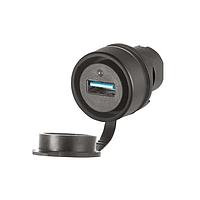 EAO 46-2Y49.101C.000 Round Actuator, oe 22.3 mm, oe 29 mm, round, Black, Plastic, USB 3.0 socket type A-A, IP20 / IP66 with cap closed (IEC-EN60529)