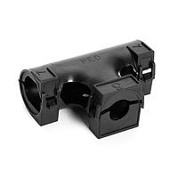 HellermannTyton 167-00225 Conduit Fittings & Accessories Hinged Convoluted Tubing T-Fitting, L- 0.50" x C- 0.50" x R- 0.75", PP, Black, 180/pkg