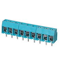 Same Sky (formerly CUI Devices) TB003-500-P09BE Fixed Terminal Blocks Terminal block, screw type, 5.00 , horizontal, 9 poles, CUI Blue, Philip's head screw, PCB mount