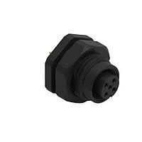 Wurth Elektronik 643220100405 Receptacles WRCIRC M12  Screw  Coding A  Panel PCB  Plastic Straight with Panel Nut M16  Female connector, polarity 5