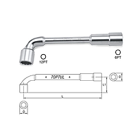 TOPTUL AEAE2525 Angled Socket Wrench (L=25mm)