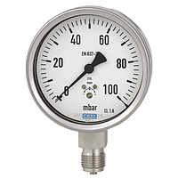 WIKA 632.50.63 Pressure Gauges (40 mbar,dial 63)