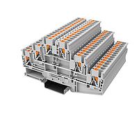 Amphenol Anytek APTT252SDGY00G DIN Rail Terminal Block APT 2.5mm2/3*2 Feed-through terminal blockThree layer , 1in-1out/each layer  Grey