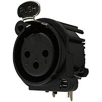 Io Audio Technologies IO-XLR3-F-EH Connectors 3-Pin XLR, Female, Horizontal, PCB Mount, Separate Ground Pin