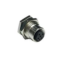 Amphenol LTW MSAS-17PFFS-SF8002 Sensor Cables / Actuator Cables M Series Sensor Connector, M12, A Code, Metal, 1.5A, 17 pins, Female Connector, Female Contact, Hexagonal, M16*1.5, Screw Thread, Solder, Receptacle, Front Fastened, Panel Thickness 4.5, IP68