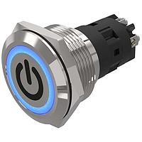 EAO 82-6152.2124.B002 Anti-Vandal 82-6152.2124.B002.Illuminated pushbutton.maintained.22 mm.stainless steel.flush/flat.ring.blue.24 V.screw terminal.stand by